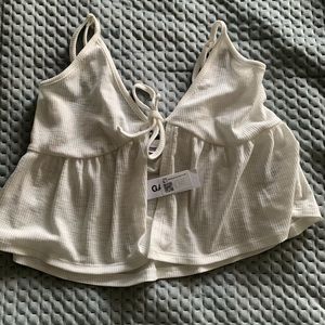 Tie front cropped shirt